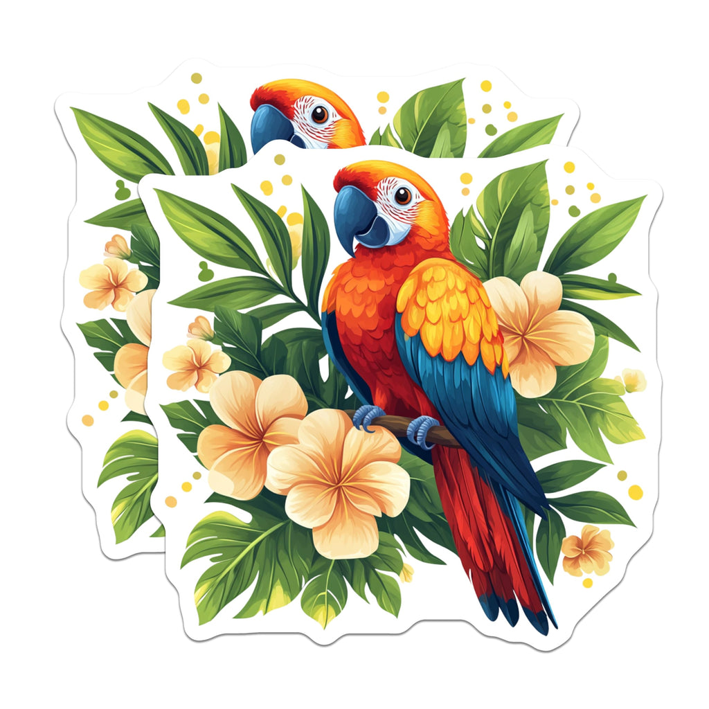 (2 Pack) Macaw Parrot Magnets - Tropical Bird Refrigerator Decor - Exotic Jungle Kitchen Accessory - 5 Inches On Longest Side - Thick Durable Magnet - Made in USA - MAG29903