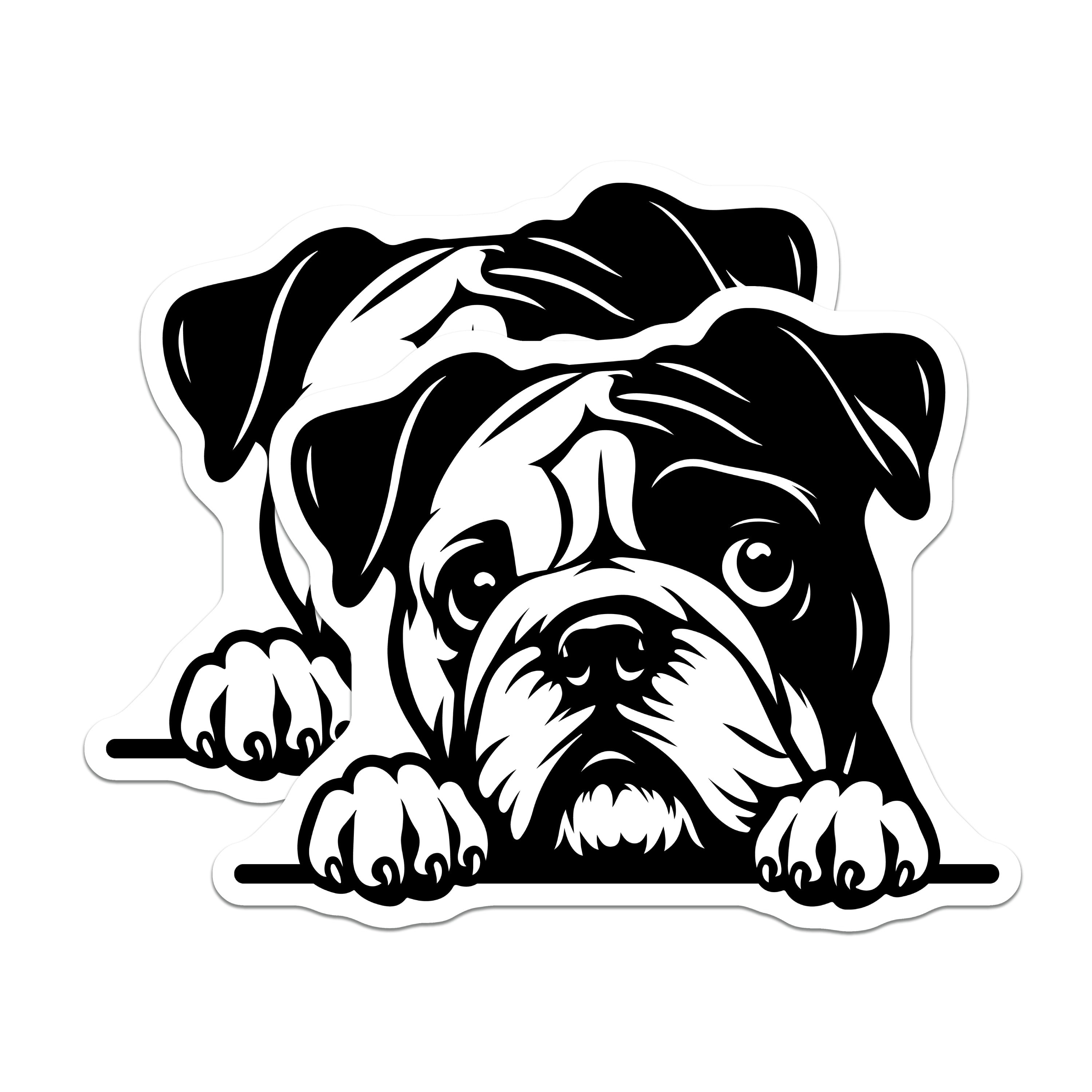 (2 Pack) Bulldog Magnets - Dog Lover Refrigerator Decor - English Bulldog Art - Pet Owner Accessory - 5 Inches On Longest Side - Thick Durable Magnet - Made in USA - MAG38623
