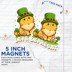 (2 Pack) Cute Cat Magnets - St. Patrick's Day Decor - 5" On Longest Side - for Cars, Fridges, Toolboxes - Made in USA - MAG8110