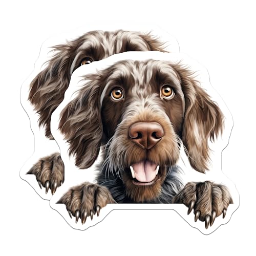 (2 Pack) Animal Lover Decor Magnet - Fun Fridge Accessories - Canine Art Collection - Kitchen Organizer - 5" On Longest Side - Sticks to Smooth Flat Surfaces - Made in USA - MAG10177