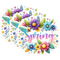 (3 Pack) Spring Floral Decals - Flower Decal - Seasonal Decorations - 3 Inches On Longest Side - Easy Peel & Apply - Made in USA - 3MCS6756