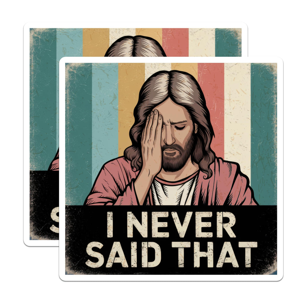 (2 Pack) Jesus Facepalm Magnets - I Never Said that - Funny Refrigerator Decor - 5 Inches On Longest Side - Thick Durable Magnet - Made in USA - MAG27488