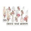 (2 Pack) Kitchen Utensil Floral Stickers - Cooking Themed Stickers - Unique Kitchen Decor - 5" On Longest Side - Sticks to Any Smooth Flat Surface - Made in USA - BMCS2874