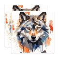 (2 Pack) Wolf Art Stickers - Wildlife Illustration Decal - 5" On Longest Side - Sticks to Smooth Flat Surfaces - Made in USA - BMCS8711 - BMCS8711