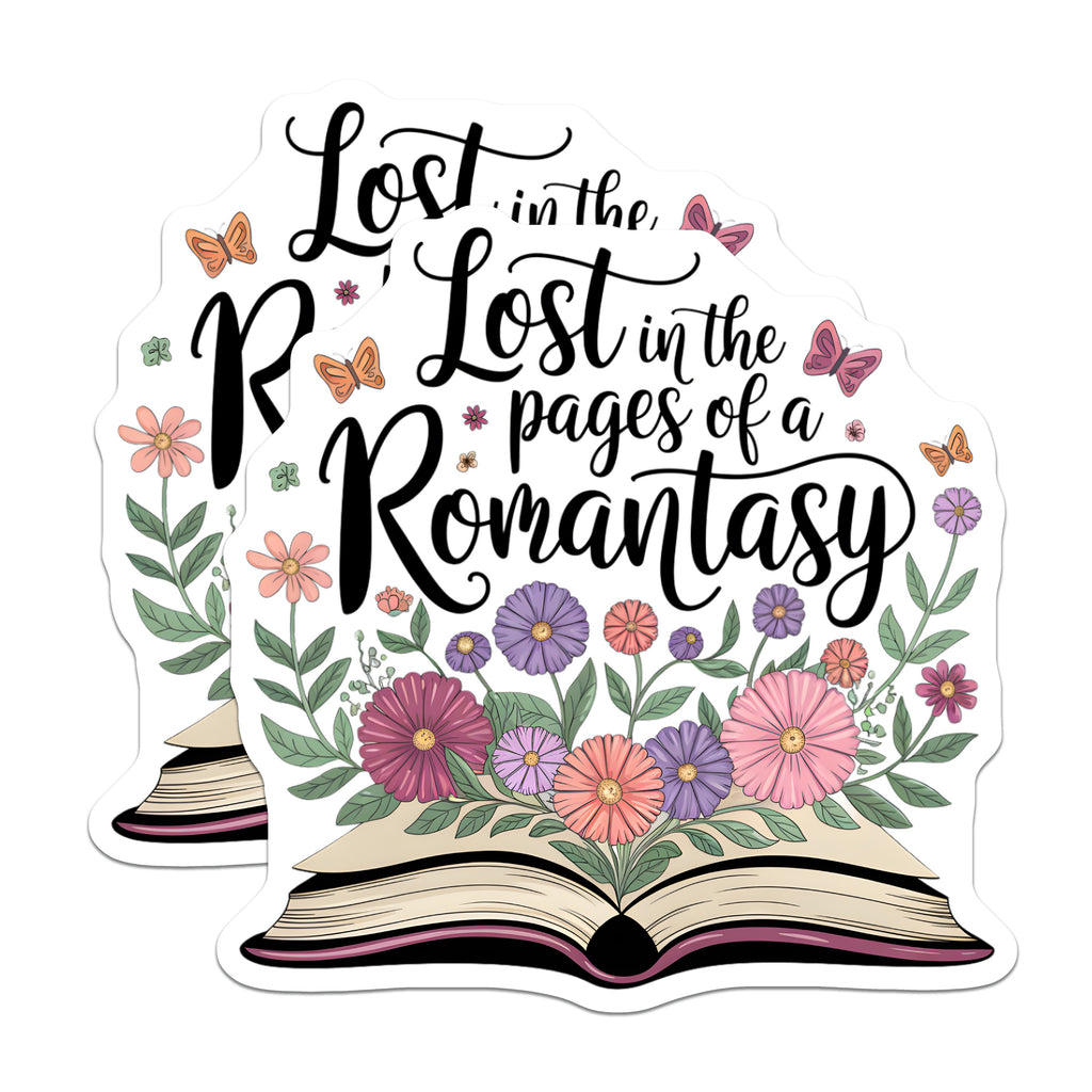 (2 Pack) Romantasy Book Lover Magnets - Fantasy Romance Reader Decor - Bookworm Floral Kitchen Accessory - 5 Inches On Longest Side - Thick Durable Magnet - Made in USA - MAG39716
