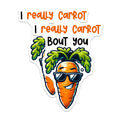 (2 Pack) Carrot Stickers - Funny Vegetable Sticker - Cute Carrot Design - 5" On Longest Side - Sticks to Smooth Flat Surfaces - Made in USA - BMCS8782 - Punny Carrot Sticker