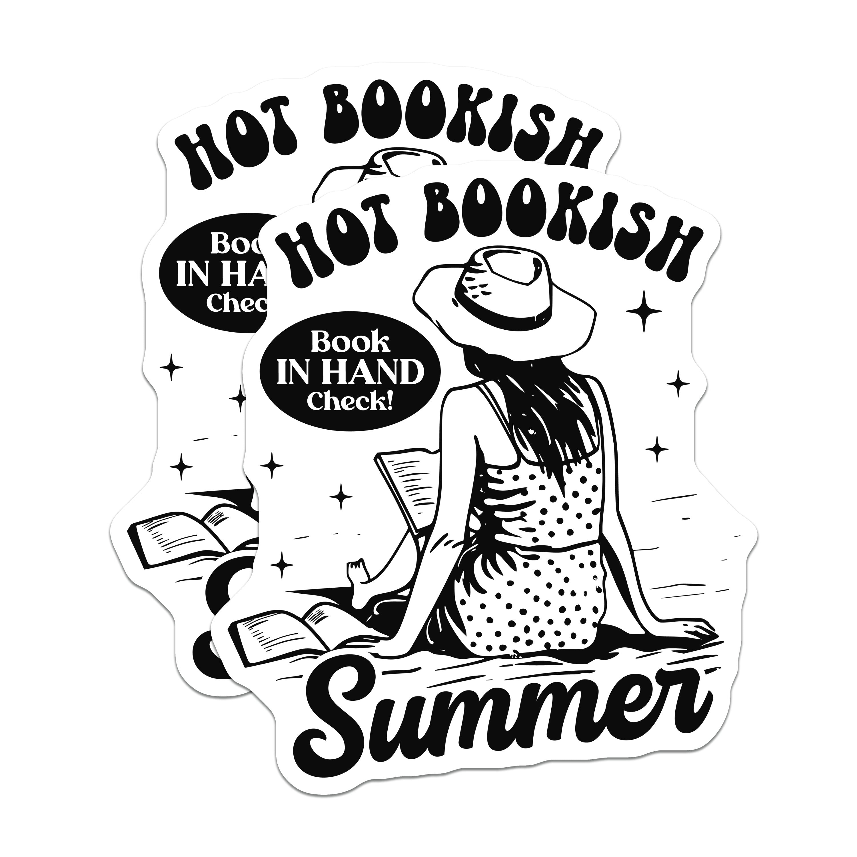 (2 Pack) Hot Bookish Summer Magnets - Book Lover Reader Aesthetic - Beach Vacation Decor - Cozy Reading Vibes - 5 Inches On Longest Side - Thick Durable Magnet - Made in USA - MAG39889