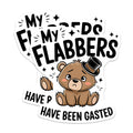 (2 Pack) Funny Bear Stickers - My Flabbers Have Been Gasted - Cute Animal Stickers - 5" On Longest Side - Sticks to Smooth Flat Surfaces - Made in USA - BMCS4749