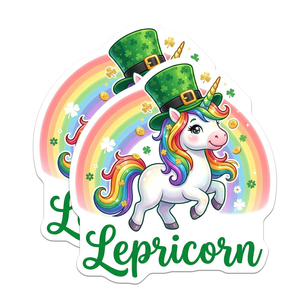 (2 Pack) Lepricorn Magnets - Unicorn Saint Patricks Day - Rainbow Fridge Magnets - 5" On Longest Side - Premium Magnet - for Cars, Refrigerators, Toolboxes, Lockers - Made in USA - MAG16699