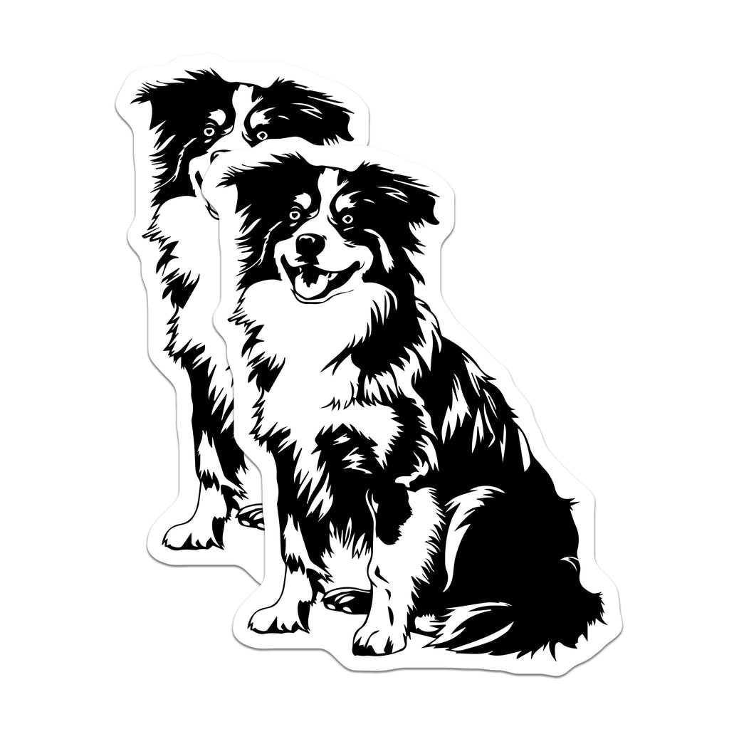 (2 Pack) Border Collie Magnets - Dog Lover Decor - Pet Owner Fridge Accessories - 5 Inches On Longest Side - Thick Durable Magnet - Made in USA - MAG39005