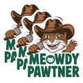 (3 Pack) Cowboy Cat Decals - Meowdy Pawtner - Western Kitty Laptop Decals - 3 Inches On Longest Side - Easy Peel & Apply - Made in USA - 3MCS4696