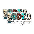 (2 Pack) Rodeo Crazy Stickers - Western Themed Stickers - Cowgirl and Cowboy Vinyl Decal - 5" On Longest Side - Sticks to Any Smooth Flat Surface - Made in USA - BMCS3153