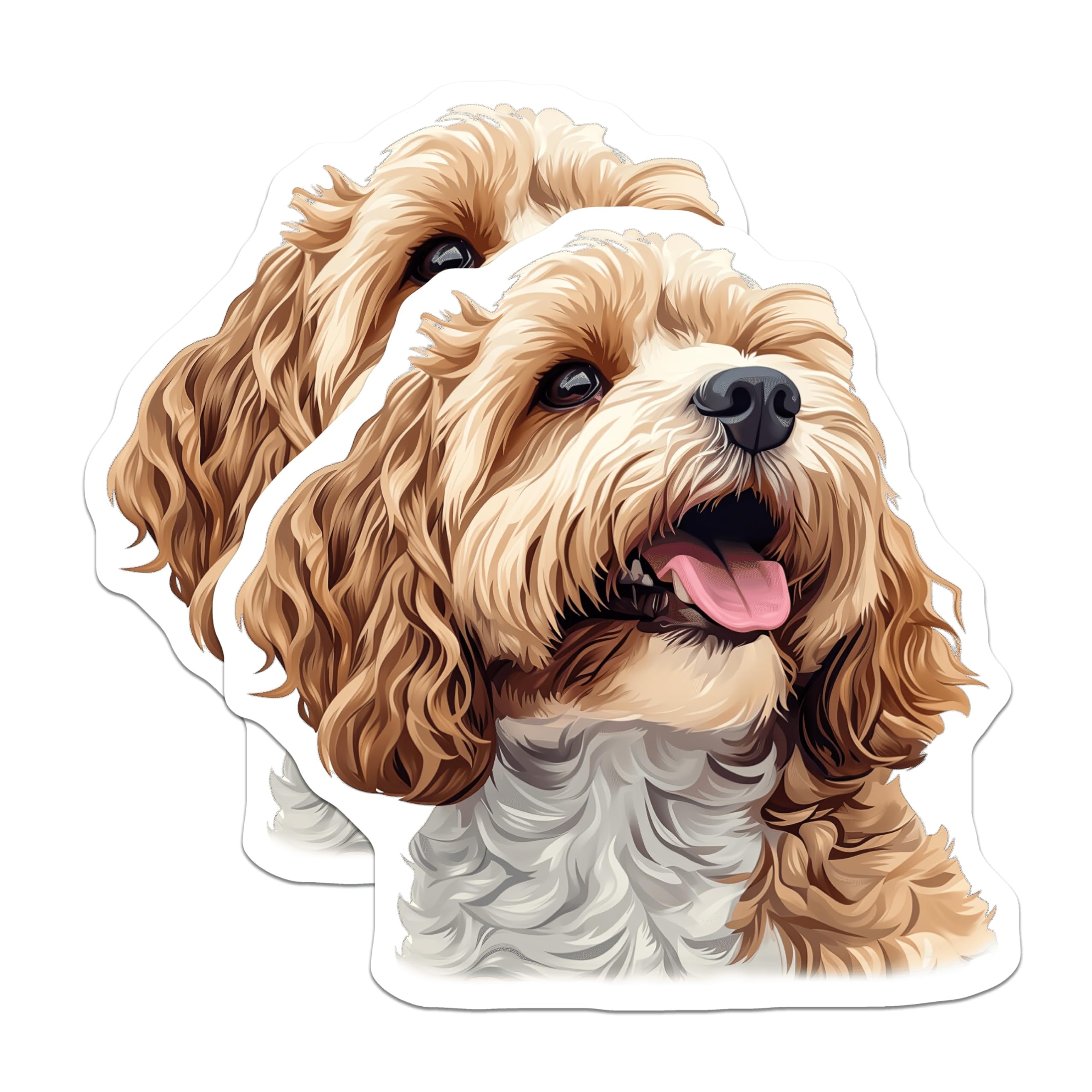 (2 Pack) Cockapoo Magnets - Dog Lover Fridge Decor - Pet Parent Kitchen Magnet - 5 Inches On Longest Side - Thick Durable Magnet - Made in USA - MAG26048