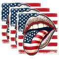 (3 Pack) American Flag Lips Decals - Leopard Print Lips - USA Flag Laptop Decals - 3 Inches On Longest Side - Easy Peel & Apply - Made in USA - 3MCS1529