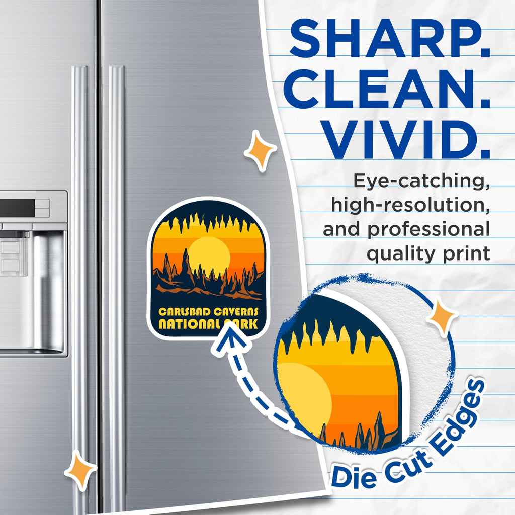 (2 Pack) Carlsbad Caverns Magnets - National Park Travel - Souvenir Refrigerator Decor - 5" On Longest Side - Premium Magnet - for Cars, Refrigerators, Toolboxes, Lockers - Made in USA - MAG17606