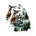 (2 Packs) Tiger with Forest Stickers - Cool Nature Wilderness Forest Decals - 5 Inches On Longest Side - Premium Vinyl Decal - Sticks to Any Smooth Flat Surface - Made in USA - BMCS2272
