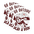 (3 Pack) Go Outside Decals - Read a Book - Laptop Decals - 3 Inches On Longest Side - Easy Peel & Apply - Made in USA - 3MCS1068