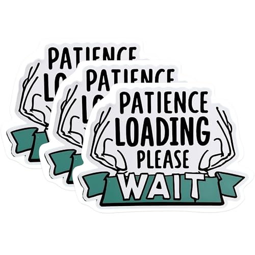 (3 Pack) Patience Loading Decals - Funny Sarcastic Sayings - Laptop Decal - 3 Inches On Longest Side - Easy Peel & Apply - Made in USA - 3MCS0556