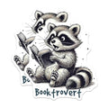 (2 Pack) Booktrovert Magnets - Cute Raccoon Art Magnets - Reading Enthusiast Decor - 5" On Longest Side - for Cars, Fridges, Toolboxes - Made in USA - MAG6867