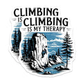 (2 Pack) Climbing is My Therapy Stickers - Outdoor Adventure Stickers - Rock Climbing Motivational Stickers - 5" On Longest Side - Sticks to Smooth Flat Surfaces - Made in USA - BMCS5799