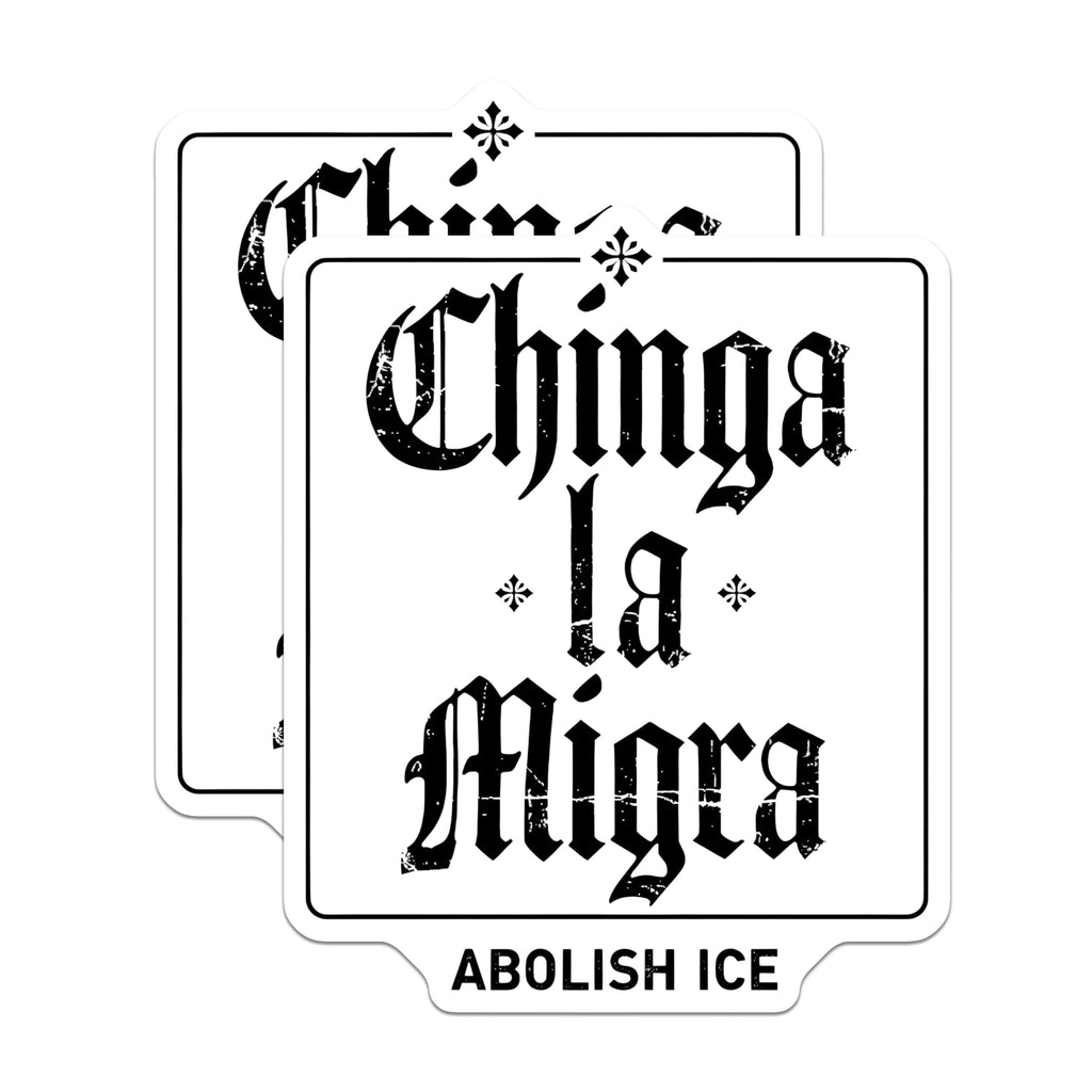 (2 Pack) Chinga la Migra Magnets - Abolish ICE Protest Magnet - Activist Statement - Immigration Rights Decor - 5 Inches On Longest Side - Thick Durable Magnet - Made in USA - MAG26735