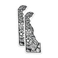 (2 Pack) Delaware State Magnets - Floral Mandala Art - DE Pride Souvenir - 5" On Longest Side - Premium Magnet - for Cars, Refrigerators, Toolboxes, Lockers - Made in USA - MAG18588