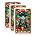 (3 Pack) Plant Lady Decals - Skeleton Gardener - Tomato Art Decals - 3 Inches On Longest Side - Easy Peel & Apply - Made in USA - 3MCS0286
