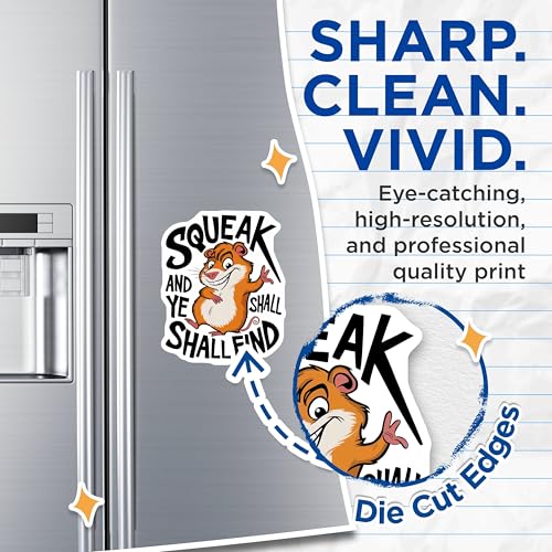 (2 Pack) Squeak and Ye Shall Find Magnets - Fun Hamster Magnet - Quirky Fridge Magnets - 5" On Longest Side - for Cars, Fridges, Toolboxes - Made in USA - MAG4082