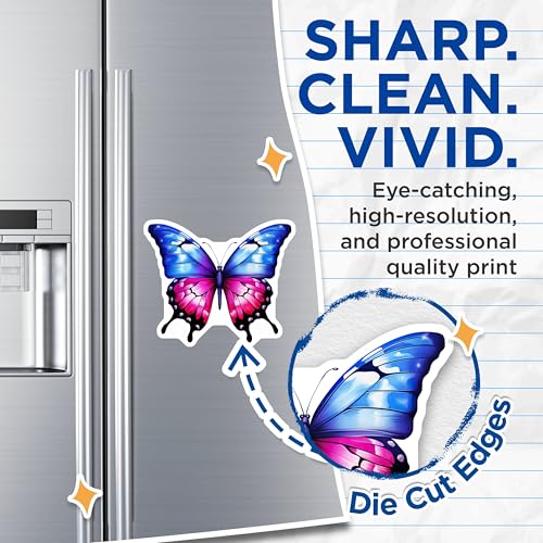 (2 Pack) Butterfly Magnets - Blue and Pink Butterfly - Nature Inspired Home Decor - Floral Fridge Magnets - 5" On Longest Side - for Cars, Fridges, Toolboxes - Made in USA - MAG7081