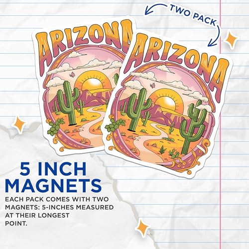 (2 Pack) Southwest Decor Magnet - 5" On Longest Side - Sticks to Smooth Flat Surfaces - Made in USA - MAG9583