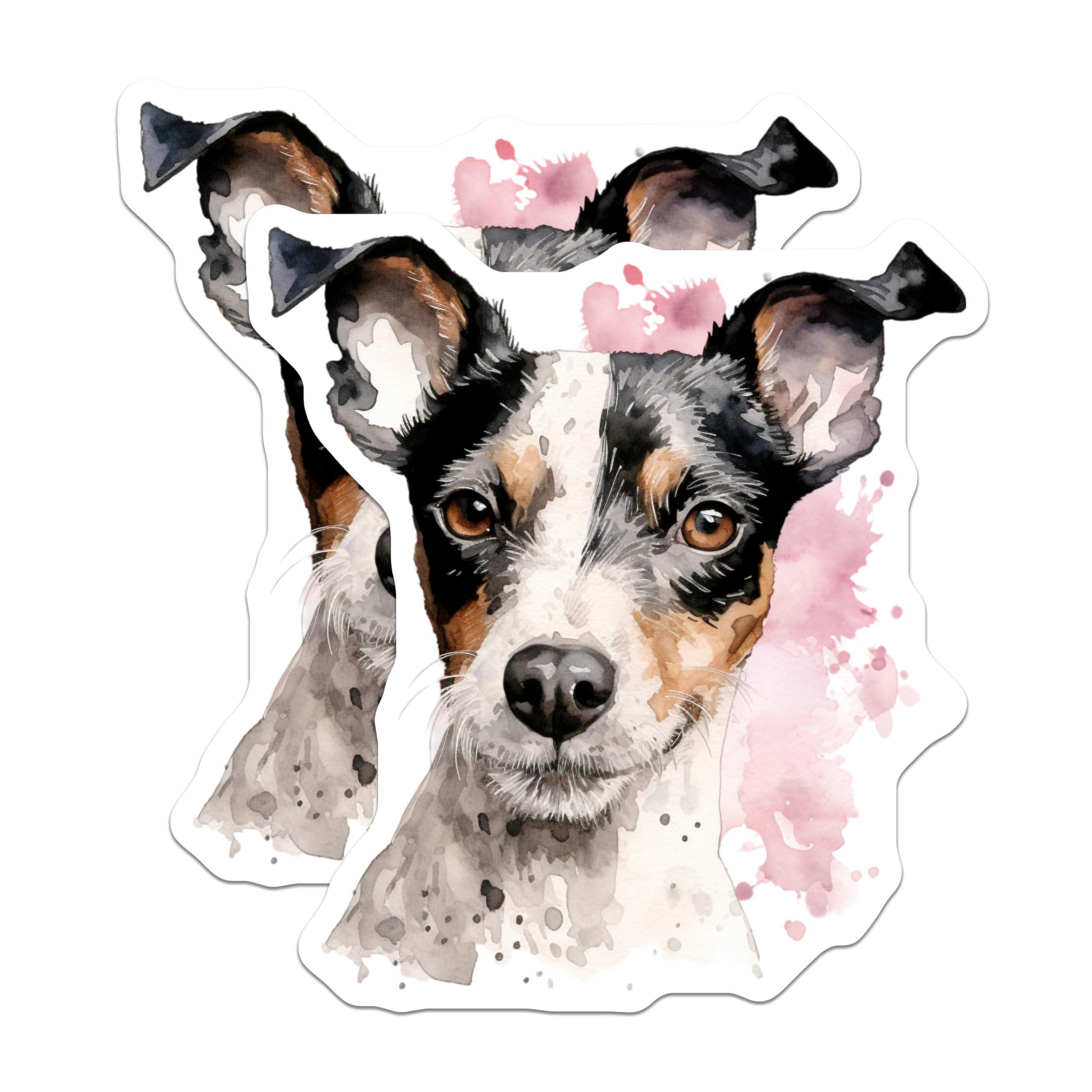 (2 Pack) Jack Russell Magnets - Watercolor Dog Art - Pet Parent Fridge Decor - 5 Inches On Longest Side - Thick Durable Magnet - Made in USA - MAG26447