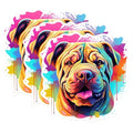 (3 Pack) Shar Pei Dog Decals - Colorful Dog Stickers - Laptop Decals - 3 Inches On Longest Side - Easy Peel & Apply - Made in USA - 3MCS0700