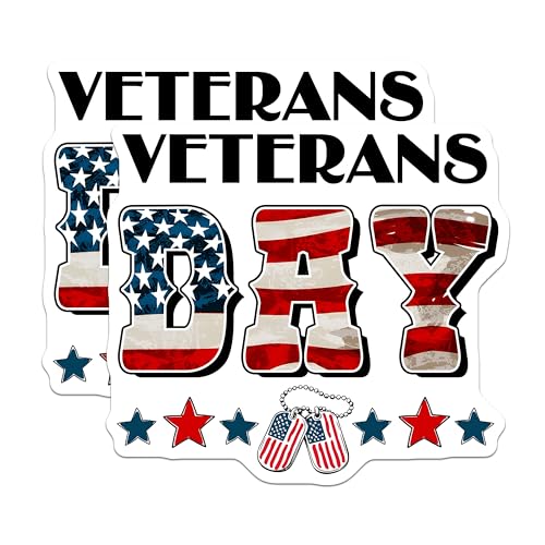 (2 Pack) Veterans Day Magnets Magnets - 5" On Longest Side - Made in USA - Sticks to Refrigerators & Metal Surfaces - MAG8373