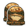 (2 Pack) Hungry Horse Dam Montana Magnets - Montana Travel Souvenirs - Mountain Lake Scenery Magnets - 5 Inches On Longest Side - Thick Durable Magnet - Made in USA - MAG19836