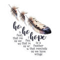 (3 Pack) Feather Hope Decals - Inspirational Quote - Laptop Decals - 3 Inches On Longest Side - Easy Peel & Apply - Made in USA - 3MCS6315