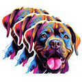 (3 Pack) Rottweiler Dog Decals - Colorful Puppy Stickers - Laptop Decal - 3 Inches On Longest Side - Easy Peel & Apply - Made in USA - 3MCS0686
