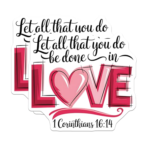(2 Pack) Christian Quote Stickers - Inspirational Bible Verse Stickers - Faith Based Stickers - 5" On Longest Side - Sticks to Smooth Flat Surfaces - Made in USA - BMCS3962