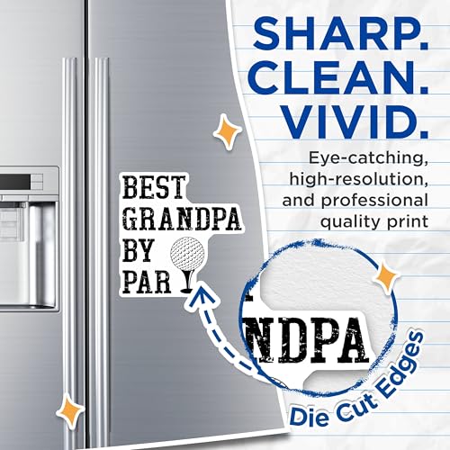 (2 Pack) Best Grandpa by Par Magnets - Golf Enthusiast Magnet - Grandpa Appreciation - 5" On Longest Side - for Cars, Fridges, Toolboxes - Made in USA - MAG4390