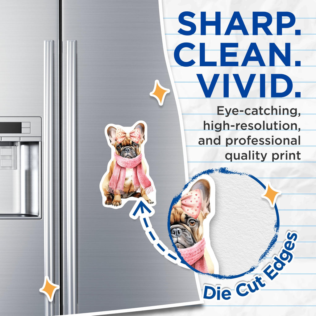 (2 Pack) Dog Lover French Bulldog Magnets - Cute Pet Magnet - Animal Themed Refrigerator Magnet - 5" On Longest Side - for Cars, Refrigerators, Toolboxes, Lockers - Made in USA BMCS3470