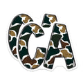 (2 Pack) CA Letters Magnets - California Camouflage Design - Army Style Refrigerator Office Locker Decor - 5 Inches On Longest Side - Thick Durable Magnet - Made in USA - MAG21023