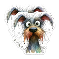 (2 Pack) Funny Watercolor Dog Magnets - Shaggy Pet Art Decor - Goofy Animal Lover Present - 5 Inches On Longest Side - Thick Durable Magnet - Made in USA - MAG27004