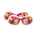 (2 Pack) Tropical Sunset Beach Magnets - Hawaii Vacation Decor - Floral Sunglasses Summer Fridge Magnets - 5 Inches On Longest Side - Thick Durable Magnet - Made in USA - MAG37586