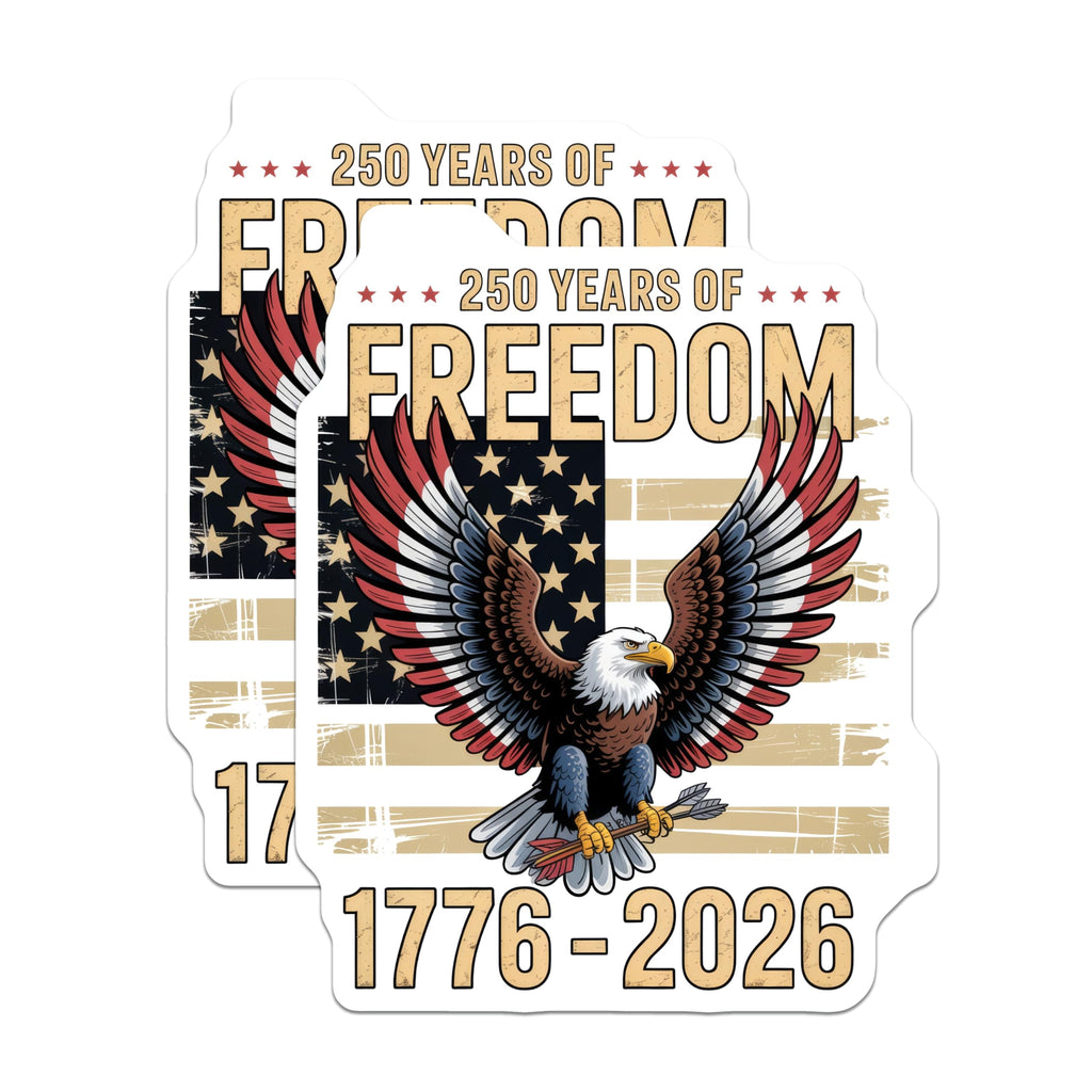 (2 Pack) American Freedom Magnets - USA Eagle - Patriotic 250 Years Celebration - 5" On Longest Side - Premium Magnet - for Cars, Refrigerators, Toolboxes, Lockers - Made in USA - MAG14020