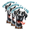 (3 Pack) Paw Great Dane Decals - Crazy Dog Sticker - Pawsome Life Laptop Decal - 3 Inches On Longest Side - Easy Peel & Apply - Made in USA - 3MCS1267