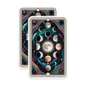 (2 Pack) Moon Phases Magnets - Lunar Cycle Art - Celestial Cosmic Design - Tarot Card Oracle Astrological Fridge Decor - 5 Inches On Longest Side - Thick Durable Magnet - Made in USA - MAG21302