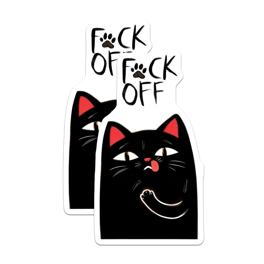 (2 Pack) Sassy Cat Magnets - Rude Humor - Novelty Black Cat Home Decor - 5" On Longest Side - Premium Magnet - for Cars, Refrigerators, Toolboxes, Lockers - Made in USA - MAG16097