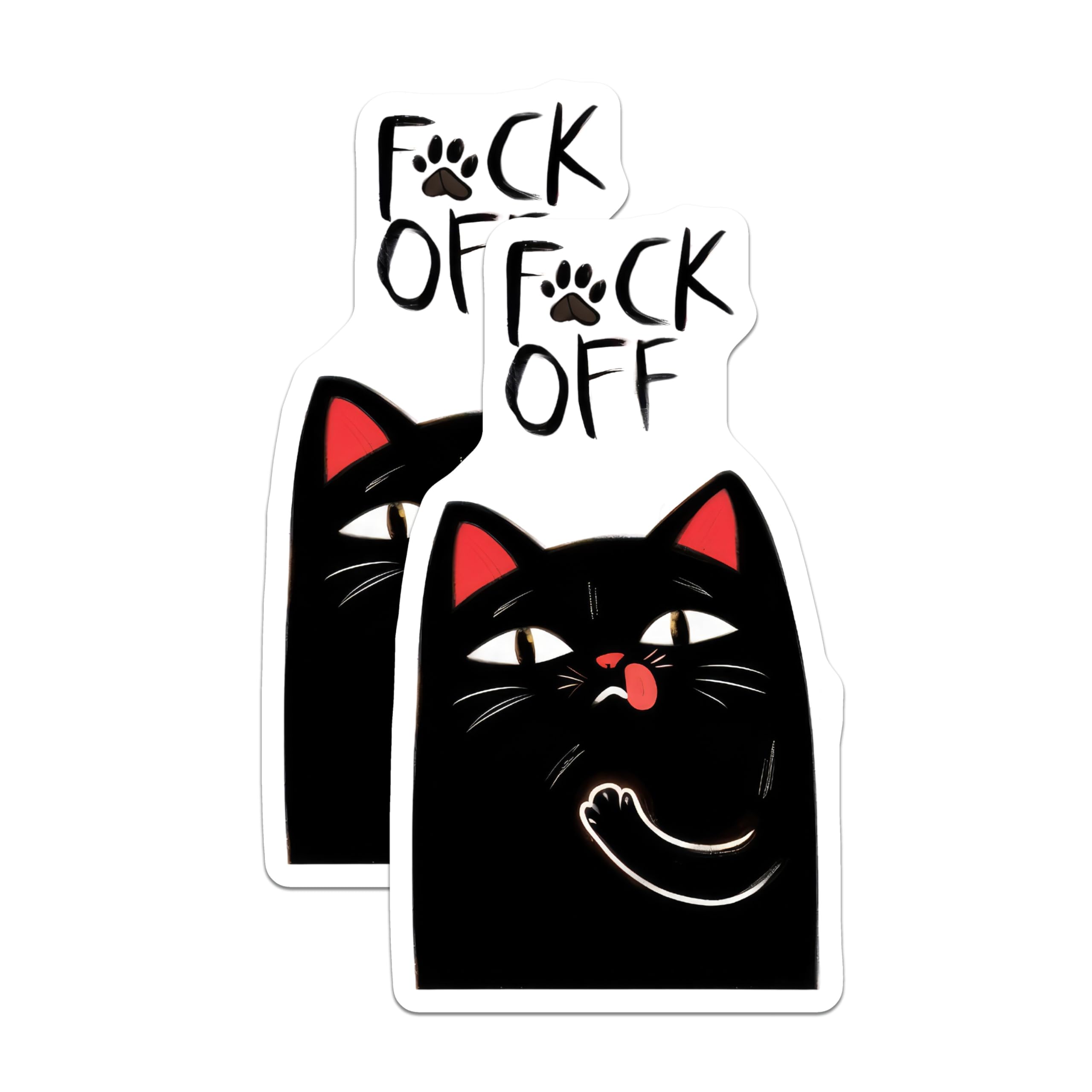 (2 Pack) Sassy Cat Magnets - Rude Humor - Novelty Black Cat Home Decor - 5" On Longest Side - Premium Magnet - for Cars, Refrigerators, Toolboxes, Lockers - Made in USA - MAG16097