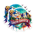 (2 Pack) South Dakota Magnets - Mount Rushmore Scenic - Travel Souvenir Collectible - 5" On Longest Side - for Cars, Fridges, Toolboxes - Made in USA - MAG6892