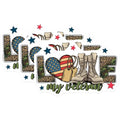 (3 Pack) Veteran Decals - Love My Veteran - Military Boots - Patriotic Decal - 3 Inches On Longest Side - Easy Peel & Apply - Made in USA - 3MCS7124