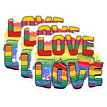 (3 Pack) Love is Love Decals - Rainbow Pride - Laptop Decals - 3 Inches On Longest Side - Easy Peel & Apply - Made in USA - 3MCS7947